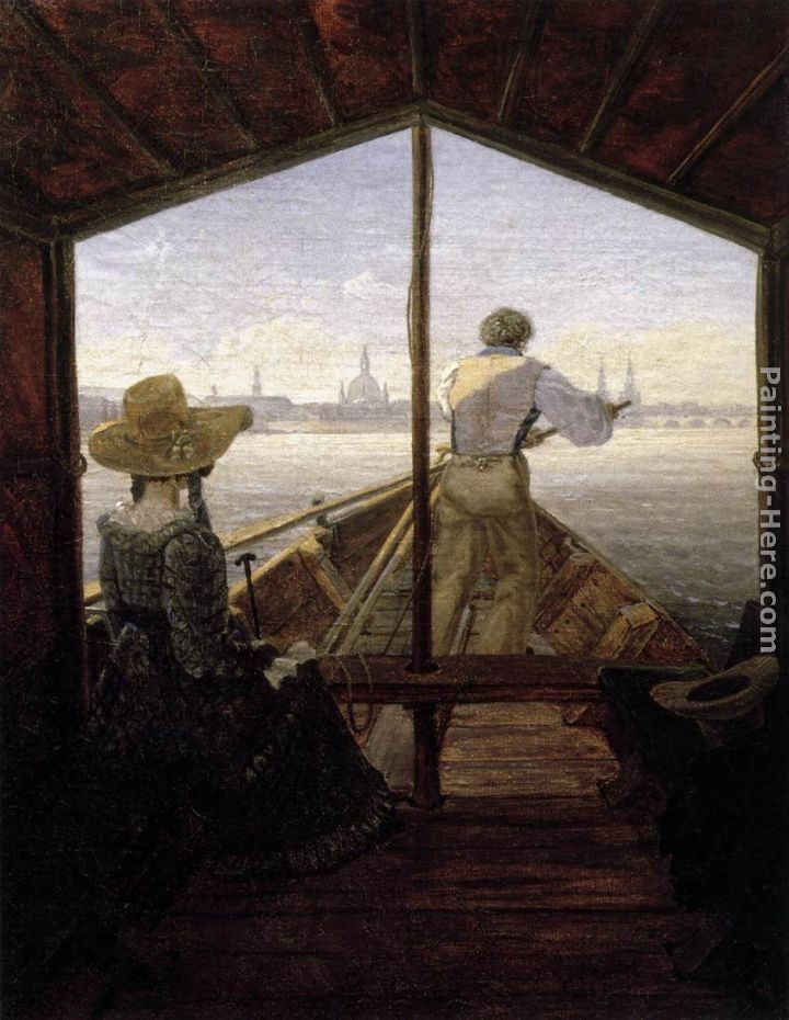 Carl Gustav Carus A Gondola on the Elbe near Dresden